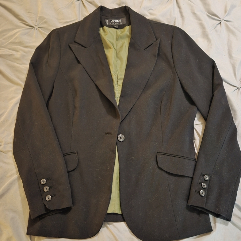 Levine Concepts Black Single Breasted Blazer Womens Size 12